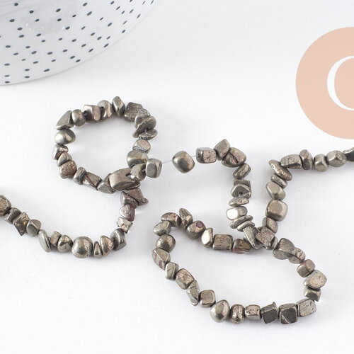 Perles pyrite nugget naturelles 5-8mm x1 (g2054)