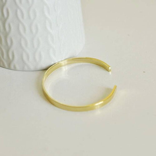 Bracelet jonc réglable laiton doré 16k 4mm-60mm, x1 (g0653)