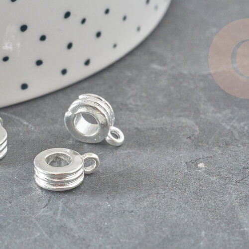 Attache pour pendentif zamac argent 12mm, x10 (g9360)