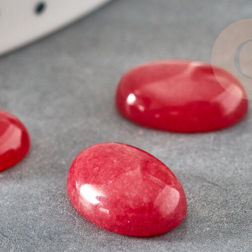 Cabochon ovale jade rouge 10x14mm, cabochon pierre,cabochon ovale pierre naturelle, pierre dôme,jade naturel, x1 (g2694)