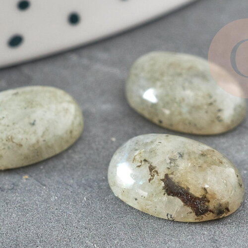 Cabochon ovale labradorite naturelle 10x14mm, x1 (g2432)