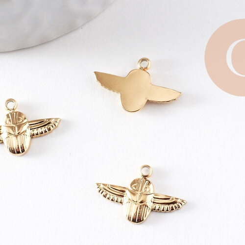 Pendentif oiseau aigle acier 304 inoxydable ip doré 18k 20mm, x1 (g9941)