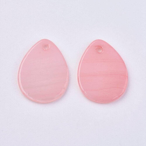 Pendentif goutte nacre rose naturelle,perle goutte,nacre naturelle,coquillage rose,création bijoux,20mm, x10 (g3038)