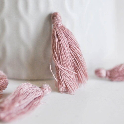 Pompon rose clair coton,décoration pompon,accessoire coton, pompon boucles,coton rose,25-31mm, x5 g2769