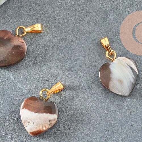 Pendentif coeur nacre noire naturelle doré,fourniture créative,pendentif coeur,coeur nacre,coquillage noir, 15mm, x1 ou x5 g0418