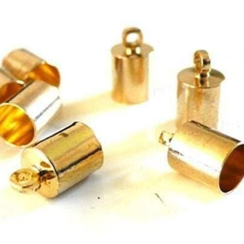 Embouts corde laiton doré à coller 5.5mm, x10 (g0659)