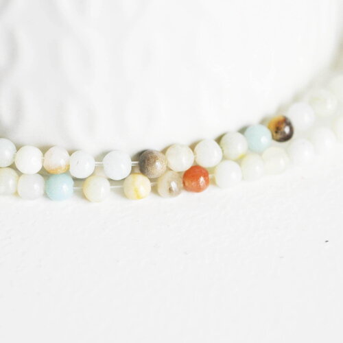 Perle amazonite ronde, perles amazonite, amazonite naturelle,nuggets amazonite,fil de 40cm,4mm x1 (g1538)