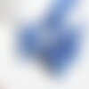 Perle bois bleu hexagonale,fournitures créatives, perles bois,création bijoux,perle hexagone,perles géométriques,11mm, x 5- g6050