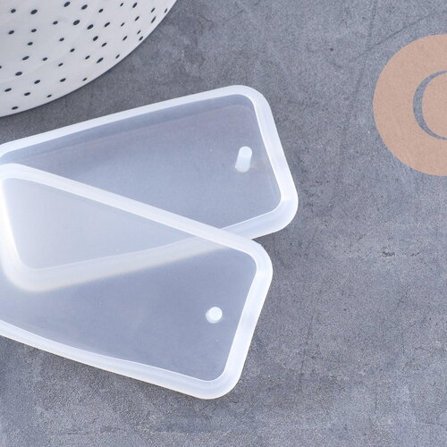Moule en silicone rectangle pendentif 66.5mm, moule en silicone pour réaliser des bijoux avec inclusion en résine, x1 (g10166)