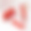 Perle porcelaine rectangle rouge 25~29mm,création bijoux céramique, x5 g9351