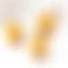 Perle disque porcelaine jaune moutarde 10-11mm, perle céramique artisanale, fabrication bijoux céramique x5 g9345