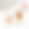 Clous-puces oreille support cabochon 8mm acier 304 inoxydable dore avec anneau, x2 (g9588)