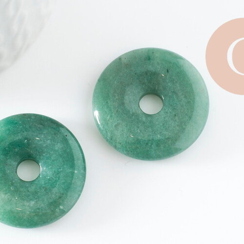 Pendentif donut aventurine verte,pendentif aventurine, aventurine verte naturelle, pendentif pierre cercle,28-30mm, x1 g2191