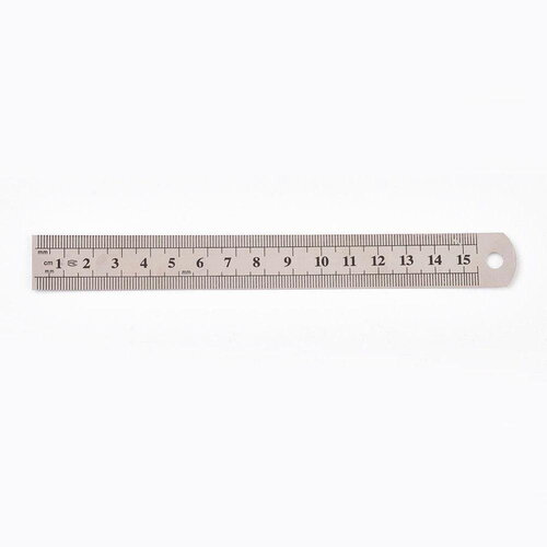 Règle graduée en acier inoxydable 15cm , outil de mesure recto-verso, en centimètres et pouces g6378