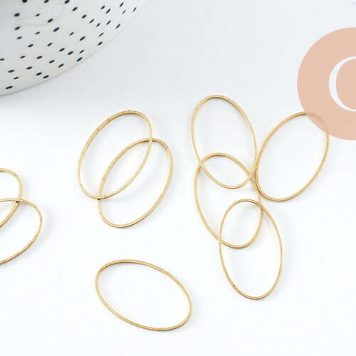 Connecteur ovale laiton brut 26.2mm,pendentif géométriques création bijoux, x20 (g2374)