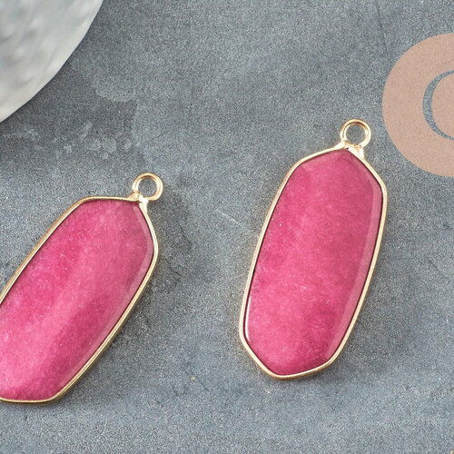 Pendentif hexagone jade naturel violet 37mm ,pendentif pour bijoux,pendentif collier,pendentif jade, jade naturel, x1 g1305