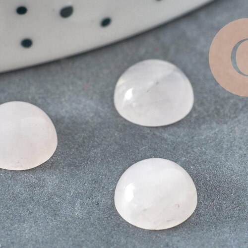 Cabochon quartz rose, cabochon rond,pierre naturelle,cabochon pierre,quartz naturel, pierre rose, 8mm, x1 g2822