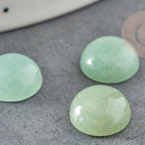 Cabochon aventurine verte, cabochon rond, aventurine naturelle, pierre verte, pierre dôme, 10mm, x1 g0317