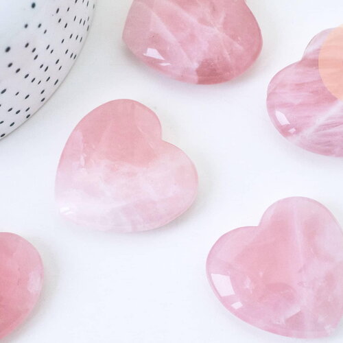 Coeur quartz rose naturel 40mm, quartz rose naturel roulé, pierre semi-precieuse, séance lithothérapie, 40mm, x1 g5611