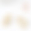 Fermoir ovale à vis laiton doré 18k zircons blanc 23.5mm, x1 (g5338)