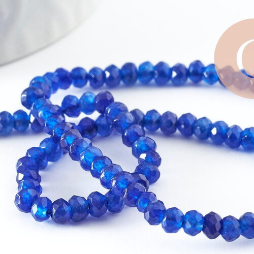 Perle abacus jade bleu nuit,perle jade,pierre naturelle,jade naturel, 4x2mm, fil 36 mm, x1 (g1186)