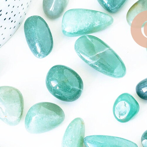 Aventurine naturelle brut roulée 16.5-29mm, x20 grammes (g5784)
