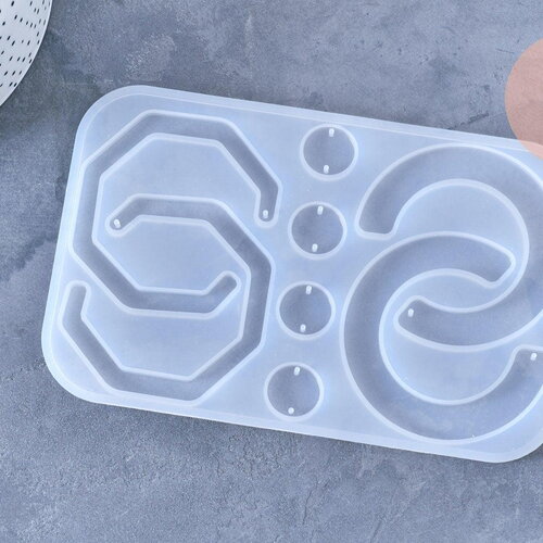 Moule pour fabrication boucles créoles résine, un moule en silicone pour réaliser des bijoux avec inclusion en résine, x1,g3364
