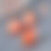 Pendentif coquillage plastique orange marbré 19mm, x10 (g1232)