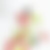 Perle fraise fruit rouge verre tchèque artsianal multicolore 25mm, x5 (g3254)