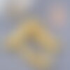Perles tube verre jaune opaque, perles verres, 13x10mm, fil de 39cm, x1 (g4430)