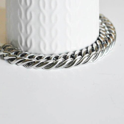 Bracelet gros maillons en inoxydable, fermoir toggle, bracelet homme, x1 (g0273)