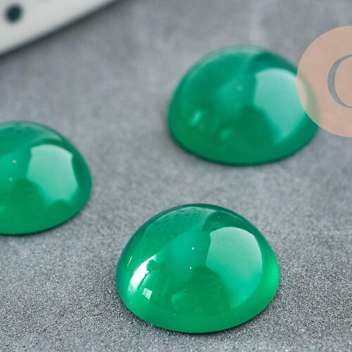 Cabochon rond onyx vert 10mm, cabochon création bijoux pierre, x1 (g8676)