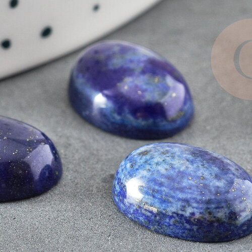 Cabochon ovale lapis lazuli naturel 18x13mm, cabochon création bijoux pierre, x1 g8673