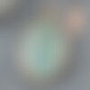 Pendentif rond amazonite laiton doré 20mm, amazonite naturelle, x1 g6319