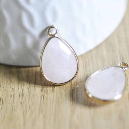Pendentif goutte quartz rose, pendentif bijoux, pendentif quartz,pendentif pierre,quartz rose naturel, x1 g5231