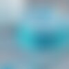 Cordon bleu turquoise métallisé tressé polyester 1mm, cordon métallisé pour bijoux, x1 mètre g8170