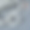 Perle disque mauvais oeil grecque verre transparent, le fil de 36.9cm,perle verre chance, perle artisanale verre, x1 (g7802)
