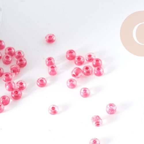 Perles de rocaille rondes transparentes rose corail 4.5mm, fabrication de bijoux diy, x10g (g0799)