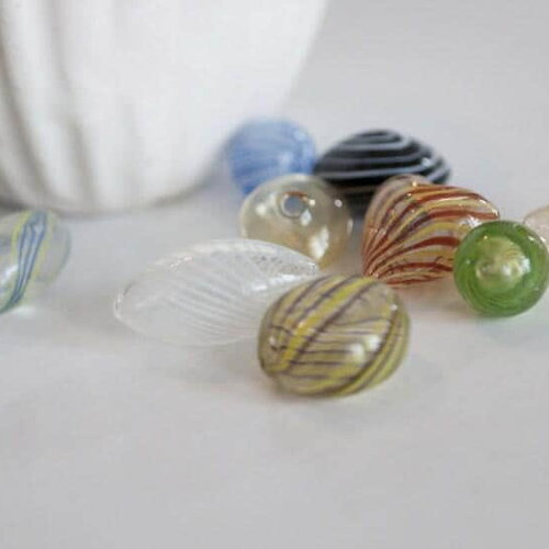 Perles verre soufflé murano, 5-20mm,fait main, création bijoux,verre multicolore,x 10 (g1155)
