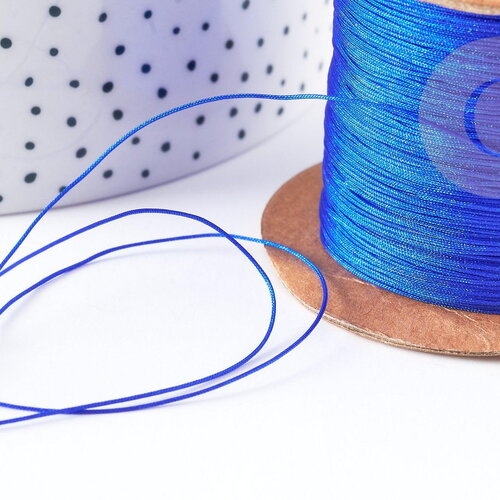 Cordon fil de jade nylon bleu roi 0.4mm, fabrication bijoux avec nœud coulissant, x1mètre g9116