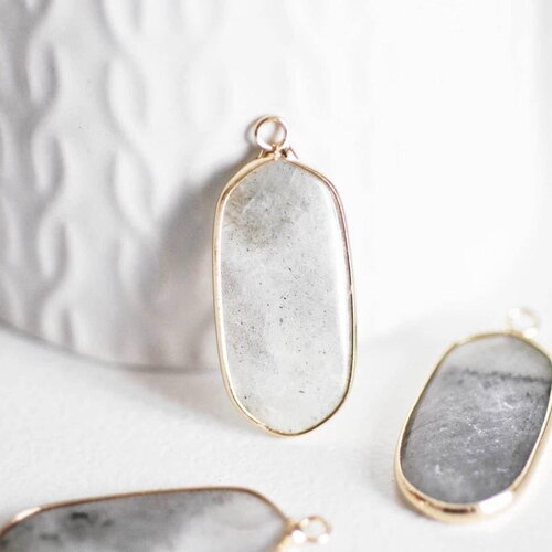 Pendentif hexagone labradorite naturelle 37mm,pendentif pierre,pendentif collier,pendentif labradorite, labradori naturelle, x1-g1423