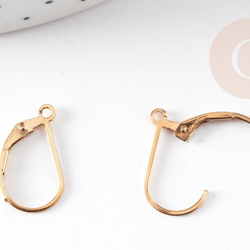 Support boucle dormeuse gold-fille 15.5mm, x2 (g1356)
