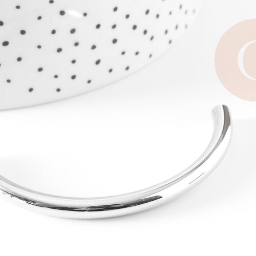 Gros tube laiton or blanc 69mm,tube argenté plaqué rhodium pour création de bijoux, x1 (g2126)