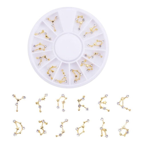 Charm à coller zamac doré 8-13mm, x1 boite de 12 (g4228)