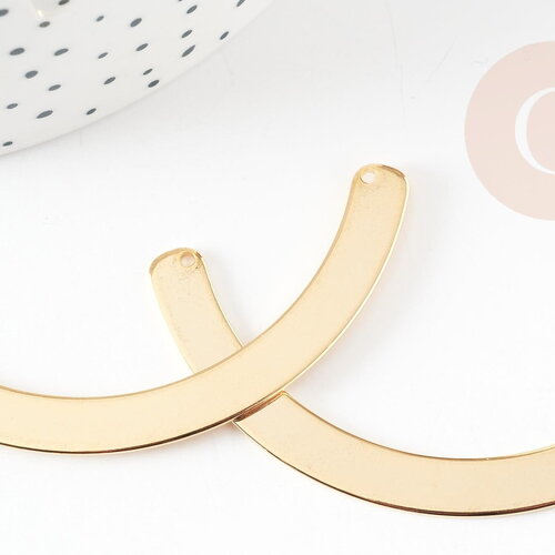 Pendentif connecteur arc-de-cercle 16k 29mm,pendentif doré pour création bijoux diy, x1 g9234