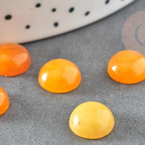 Cabochon rond jade jaune, cabochon rond, jade naturelle,cabochon pierre,10mm, x1 g1024