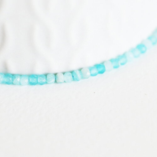 Perle amazonite naturelle abacus en pierre naturelle,fil de 40cm,3x2mm x1 (g5218)