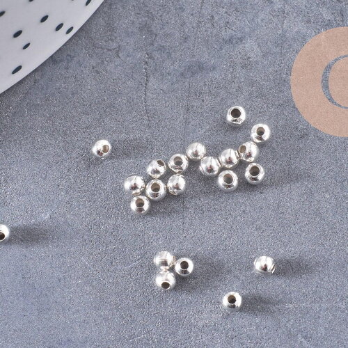 Perles intercalaires argentées,perles argent, métal argenté, 3mm-, x 5gr (g1322)