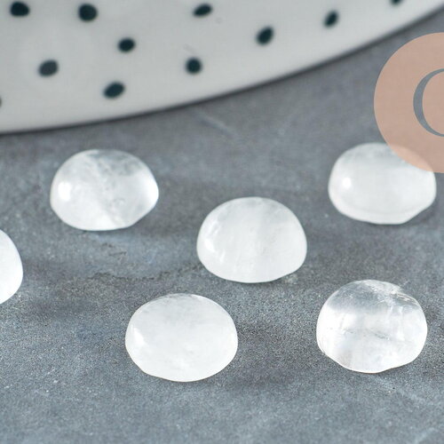 Cabochon rond cristal de roche 8mm,cabochon quartz naturel pour création bijoux pierre x1 g5047