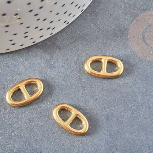 Pendentif connecteur boucle acier 304 inoxydable doré 17mm, x2 (g4011)